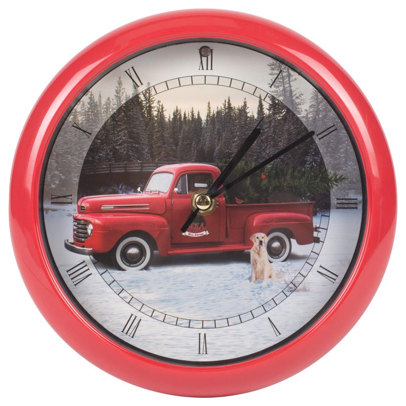 Mark Feldstein & Associates Red Ford Truck Christmas Carol Clock Plays 12 Traditional Carols - Image 1